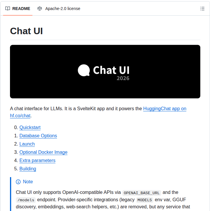 Huggingface Chat Ui screenshot
