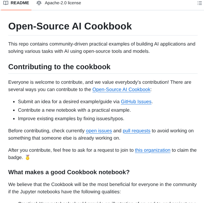 Huggingface Cookbook screenshot