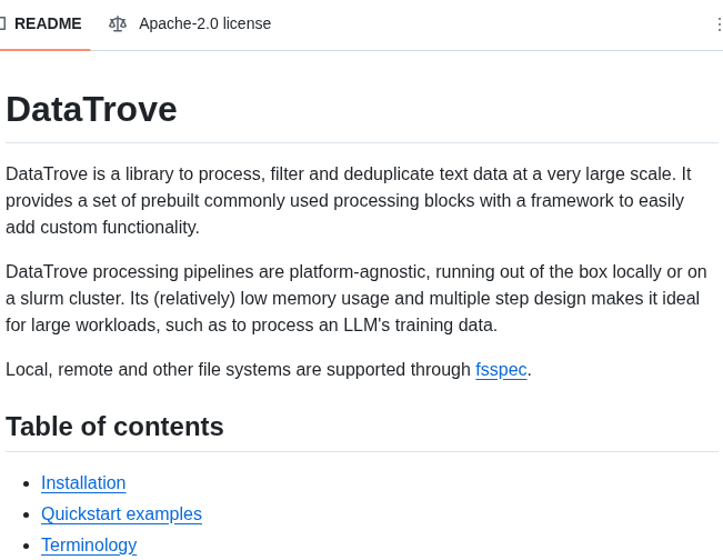 Huggingface Datatrove screenshot