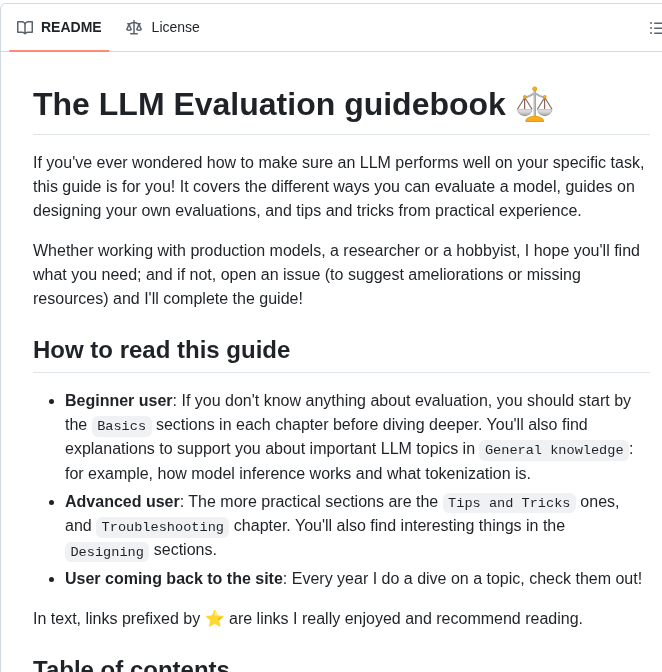 Huggingface Evaluation Guidebook screenshot