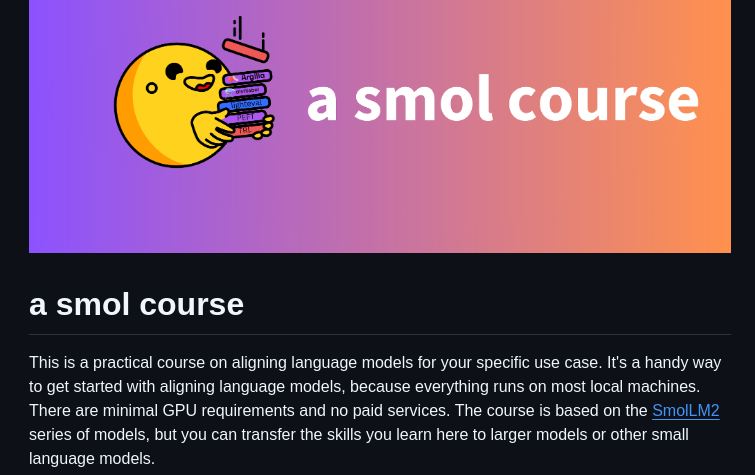 Huggingface Smol Course screenshot