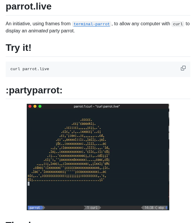 Hugomd Parrot.live screenshot