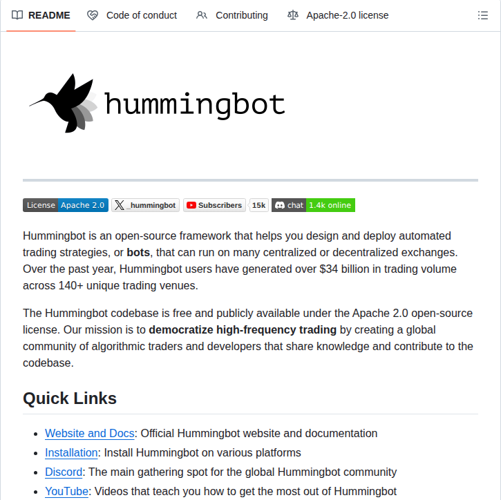 Hummingbot Hummingbot screenshot