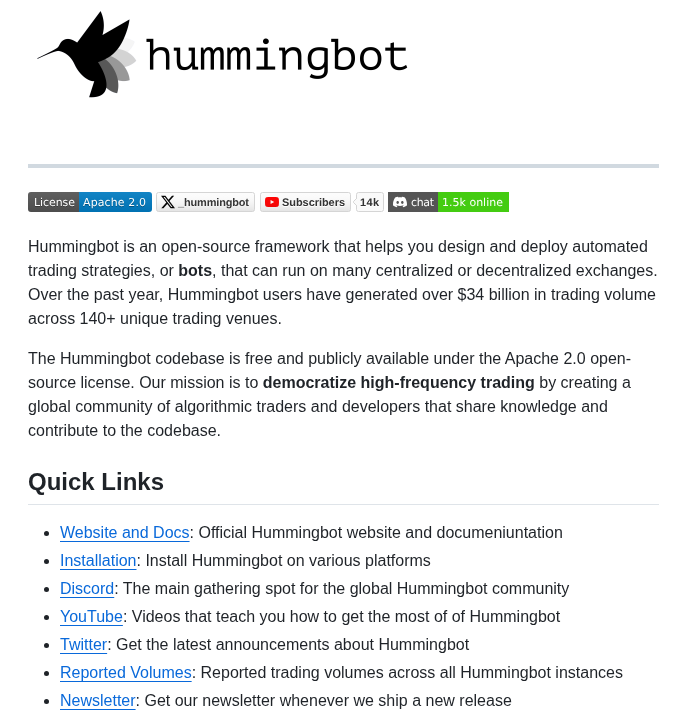 Hummingbot Hummingbot screenshot