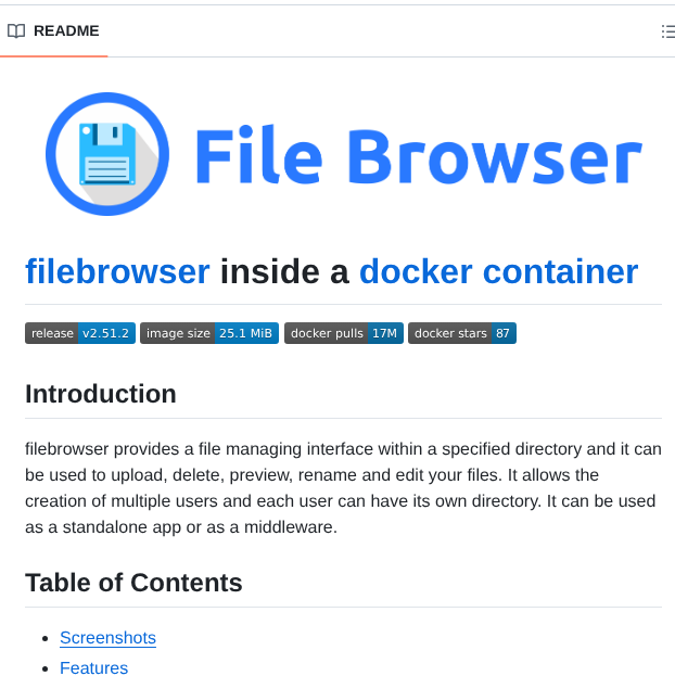 Hurlenko Filebrowser Docker screenshot