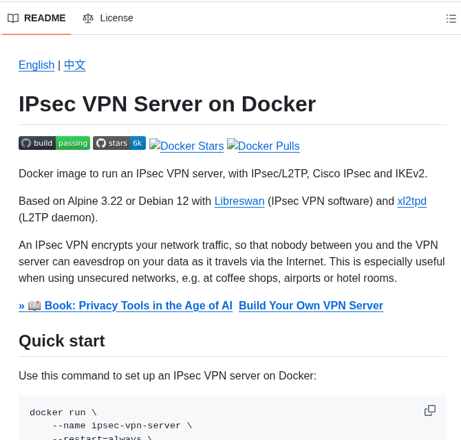 Hwdsl2 Docker Ipsec Vpn Server screenshot