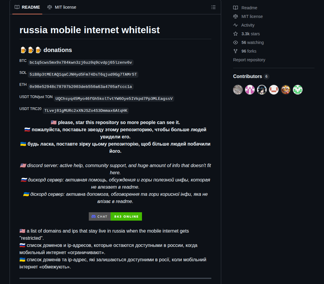 Hxehex Russia Mobile Internet Whitelist screenshot