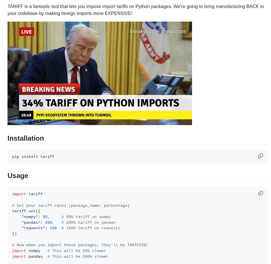Hxu296 Tariff screenshot