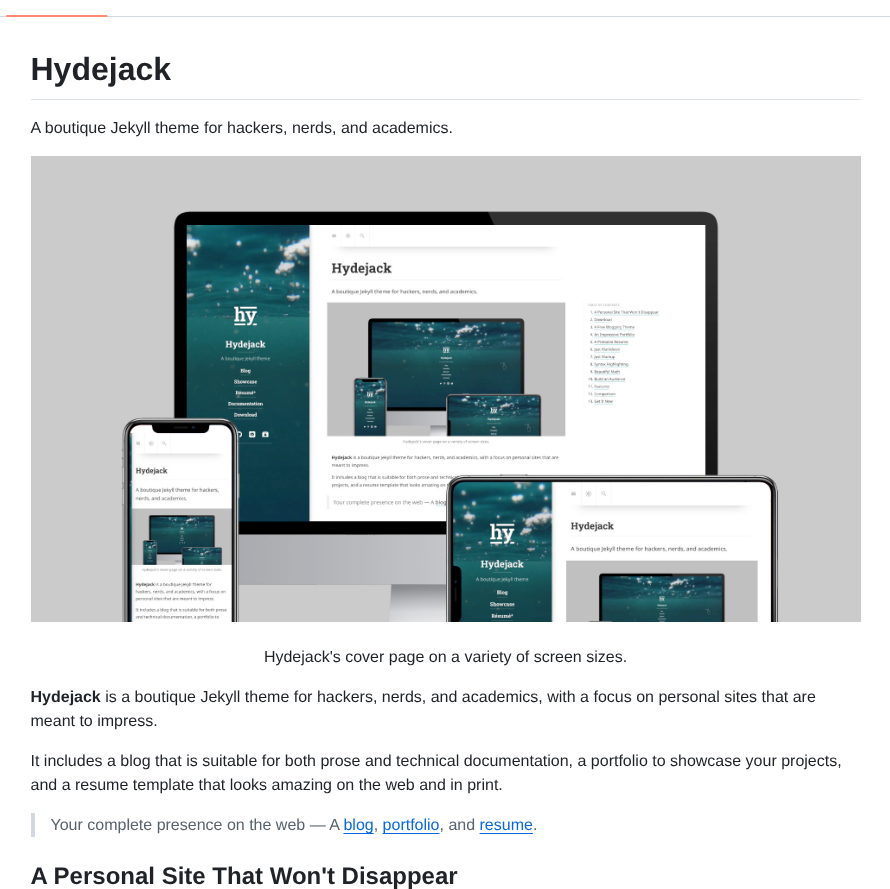 Hydecorp Hydejack screenshot