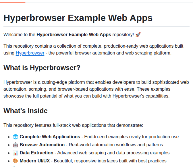 Hyperbrowserai Hyperbrowser App Examples screenshot