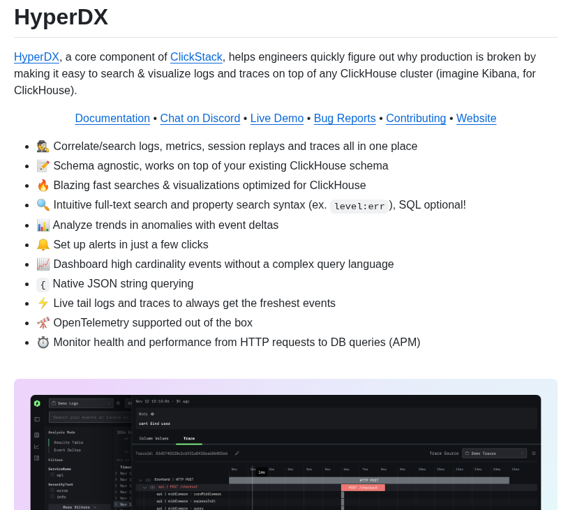 Hyperdxio Hyperdx screenshot