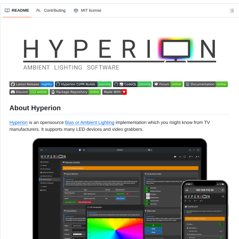 Hyperion Project Hyperion.ng screenshot