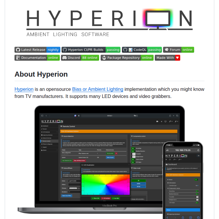 Hyperion Project Hyperion.ng screenshot