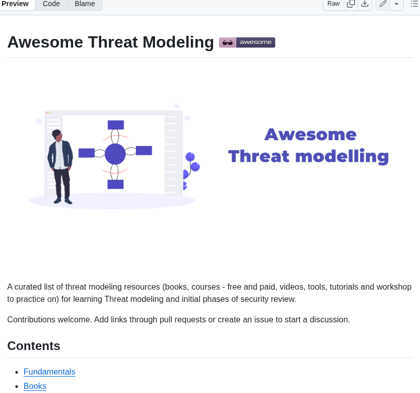 Hysnsec Awesome Threat Modelling screenshot