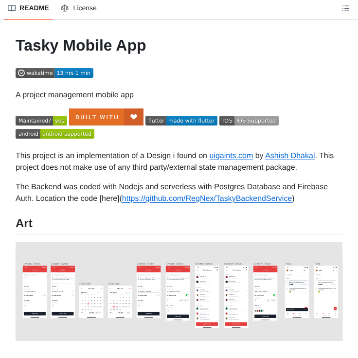 Iametornam Tasky Mobile App screenshot