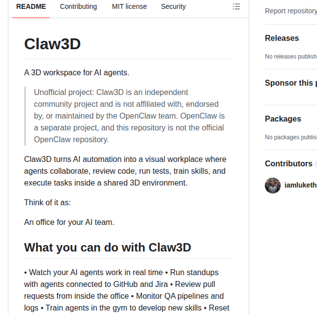 Iamlukethedev Claw3d screenshot