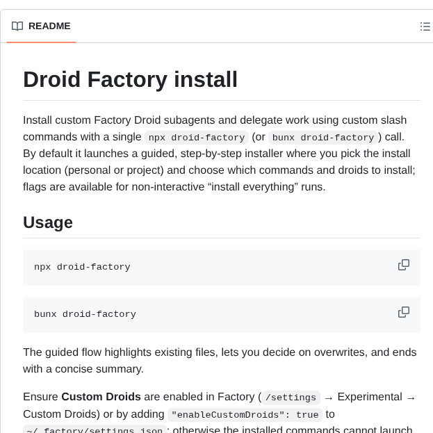 Iannuttall Droid Factory screenshot