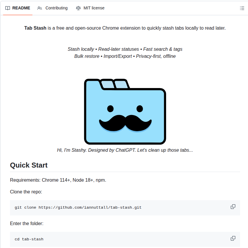 Iannuttall Tab Stash screenshot