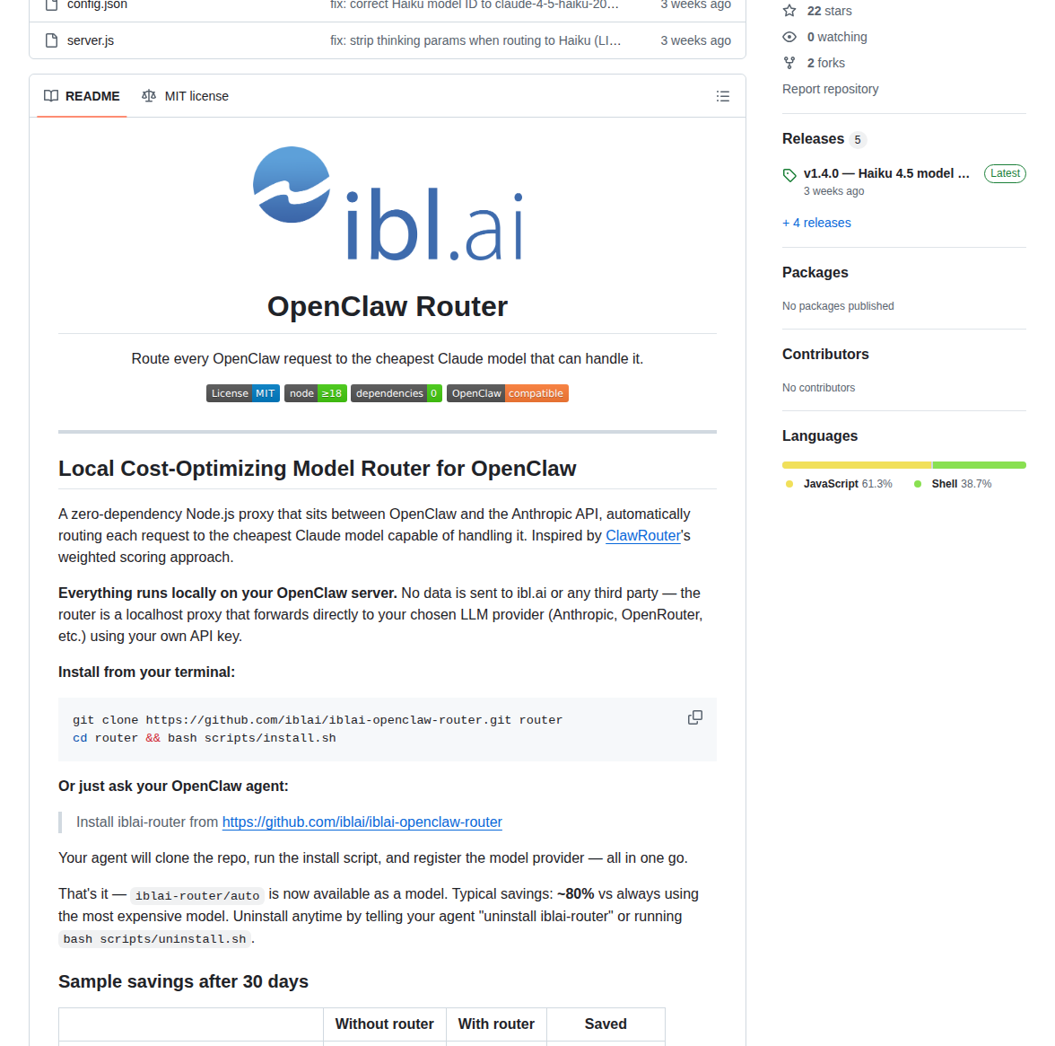 Iblai Iblai Openclaw Router screenshot