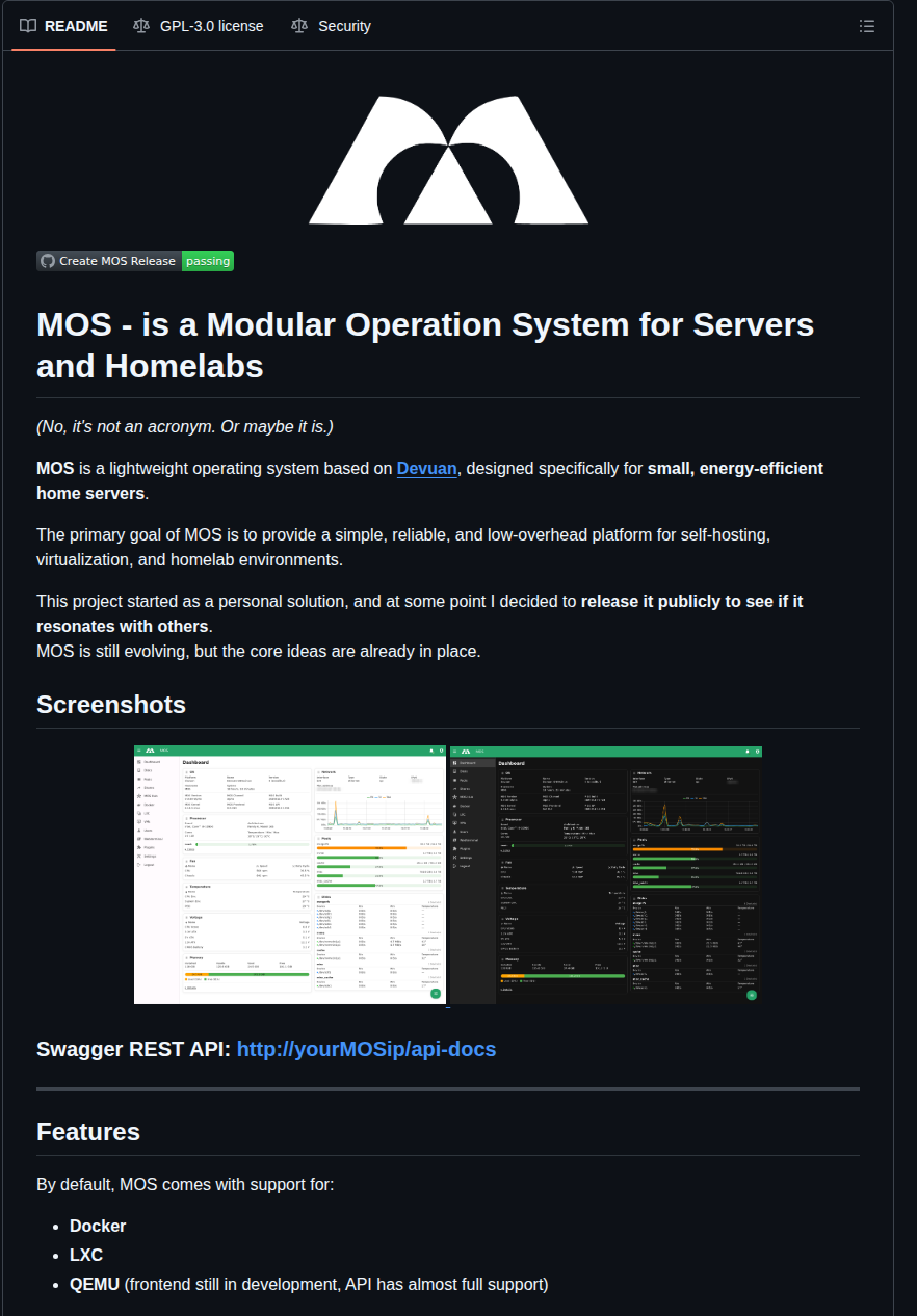 Ich777 Mos Releases screenshot