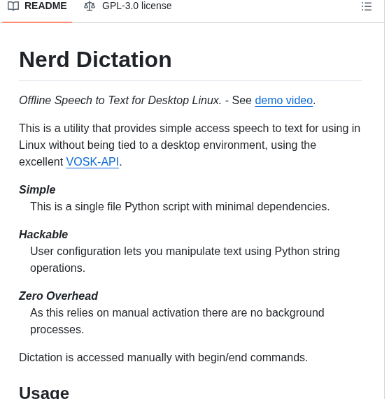 Ideasman42 Nerd Dictation screenshot
