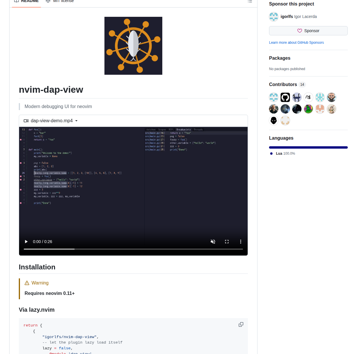 Igorlfs Nvim Dap View screenshot