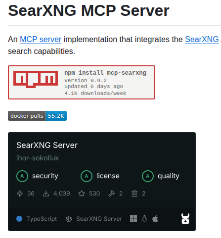 Ihor Sokoliuk Mcp Searxng screenshot