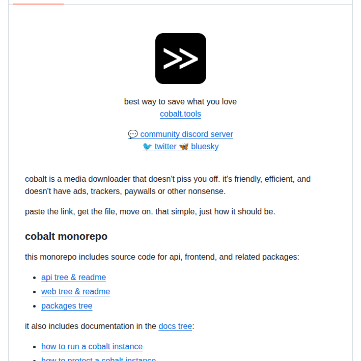 Imputnet Cobalt screenshot