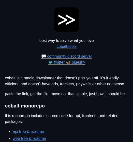 Imputnet Cobalt screenshot