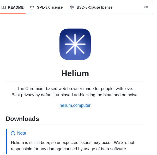 Imputnet Helium screenshot