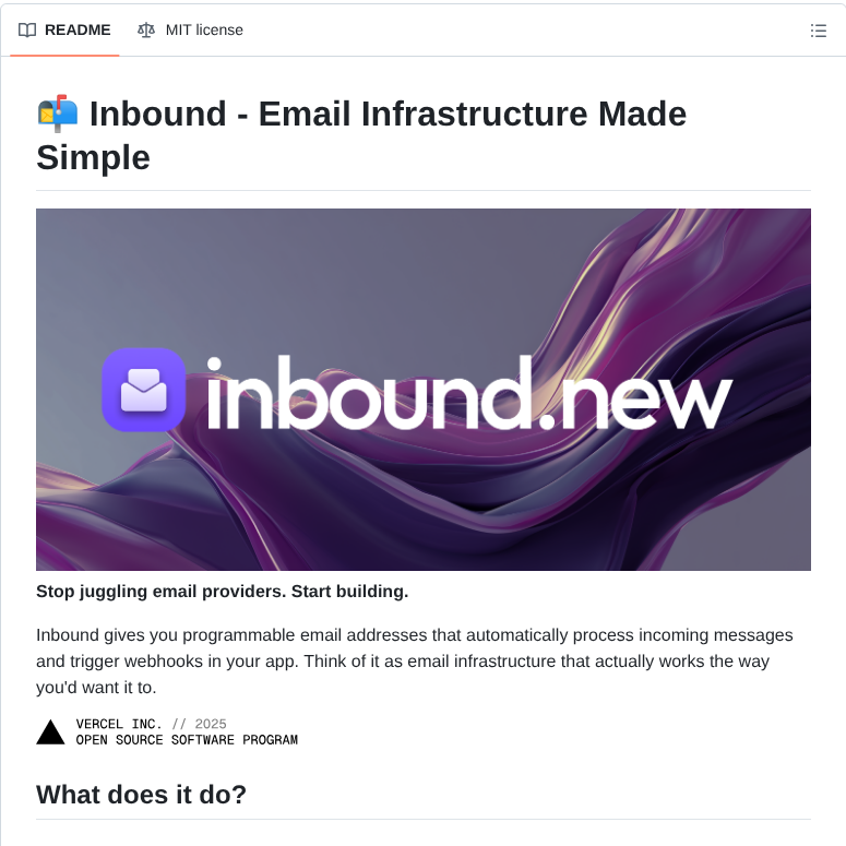 Inboundemail Inbound screenshot