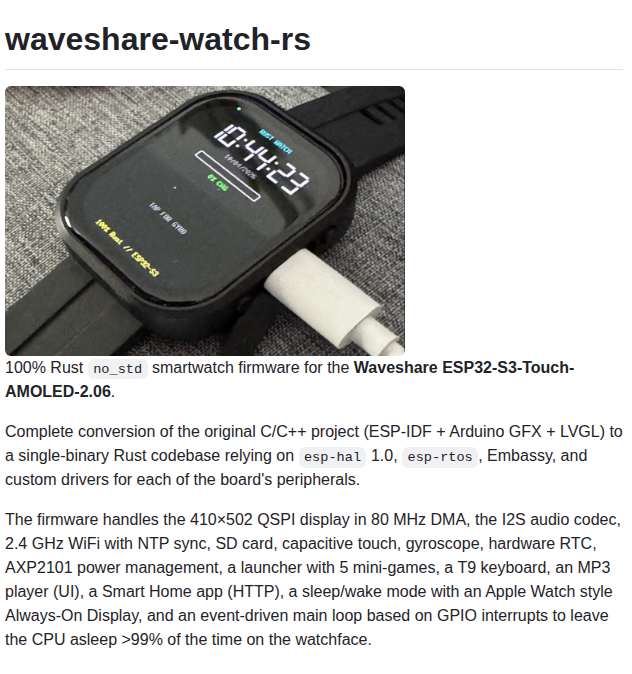 Infinition Waveshare Watch Rs screenshot