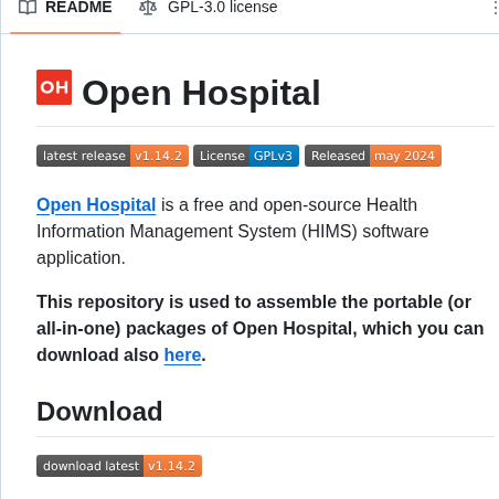 Informatici Openhospital screenshot
