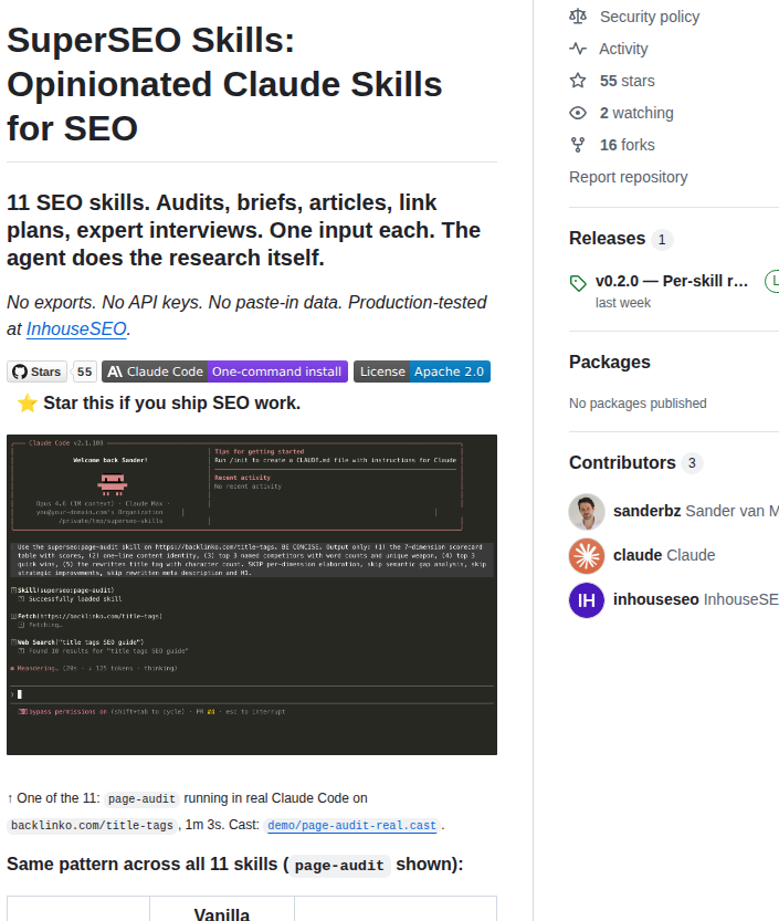 Inhouseseo Superseo Skills screenshot