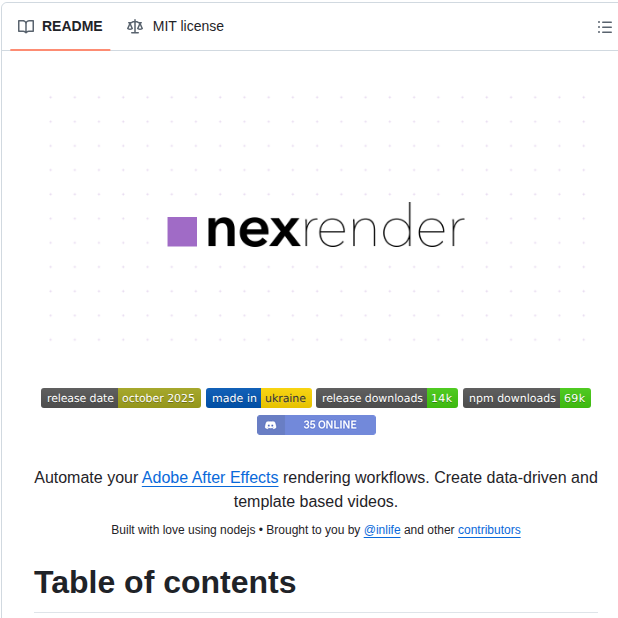 Inlife Nexrender screenshot
