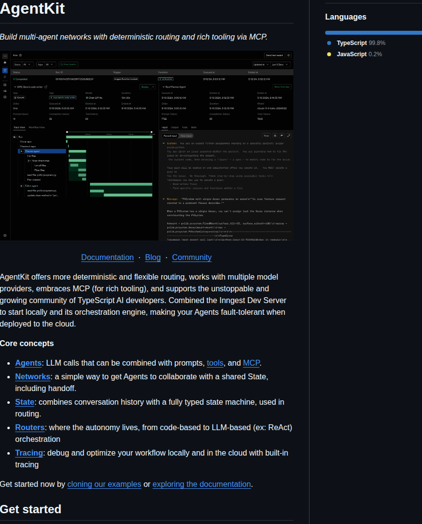 Inngest Agent Kit screenshot