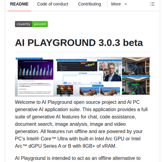 Intel AI Playground：インテルのAIツール統合プラットフォーム。803スターのOSSプロジェクト - AIツール日本語解説 | AI Heartland