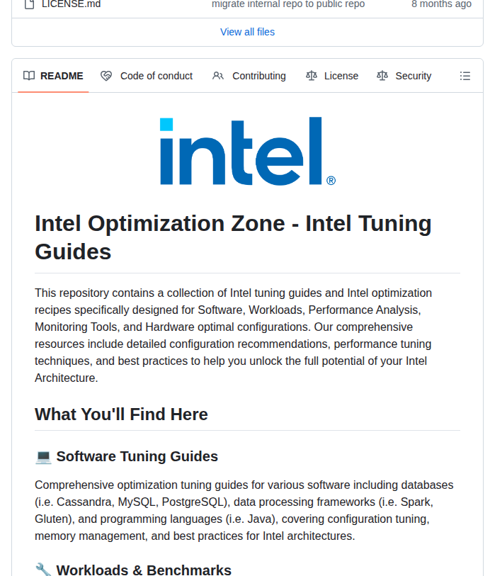 Intel Optimization Zone screenshot