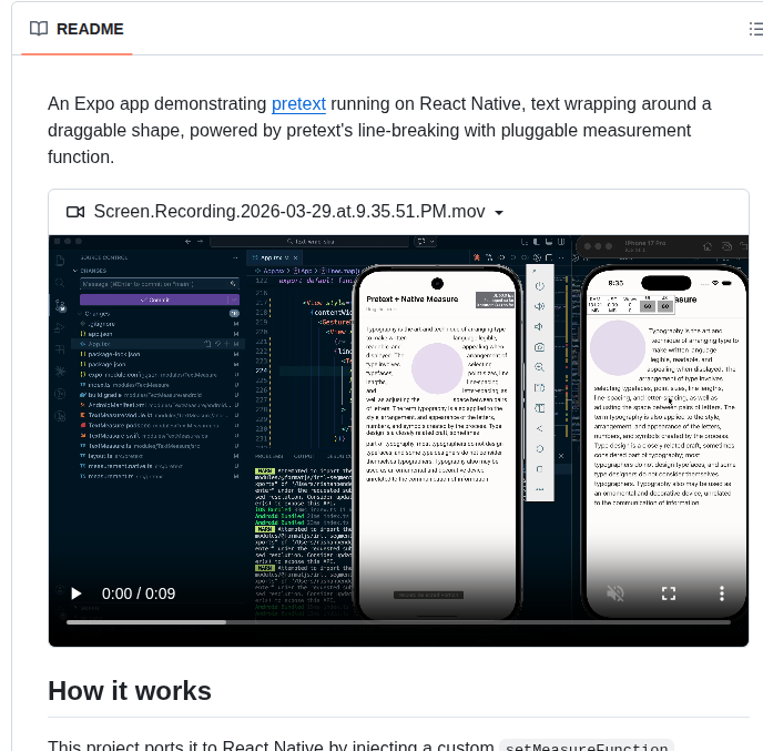 Intergalacticspacehighway Pretext React Native Example screenshot