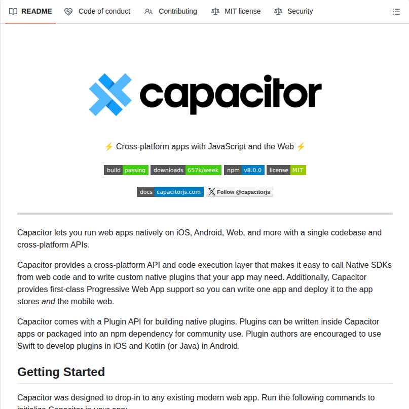 Ionic Team Capacitor screenshot