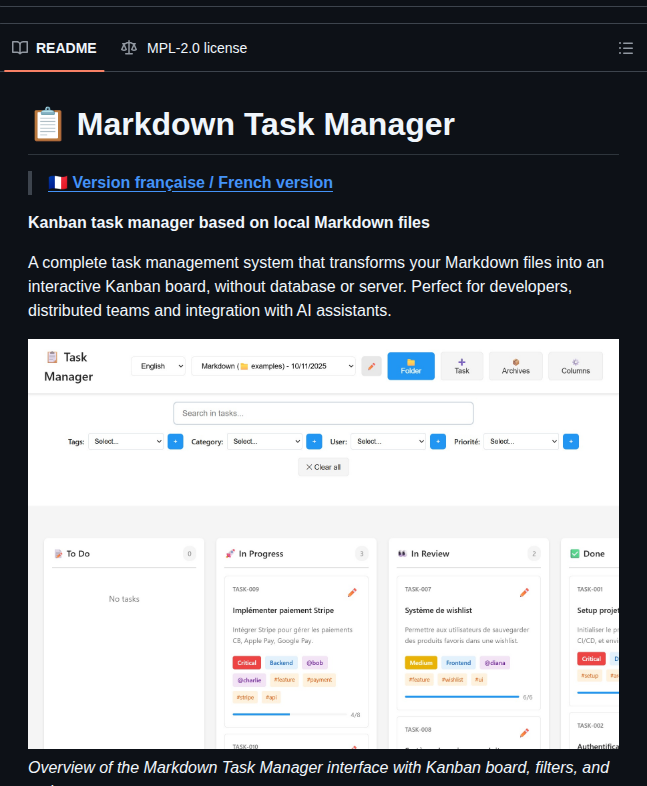 Ioniks Markdowntaskmanager screenshot