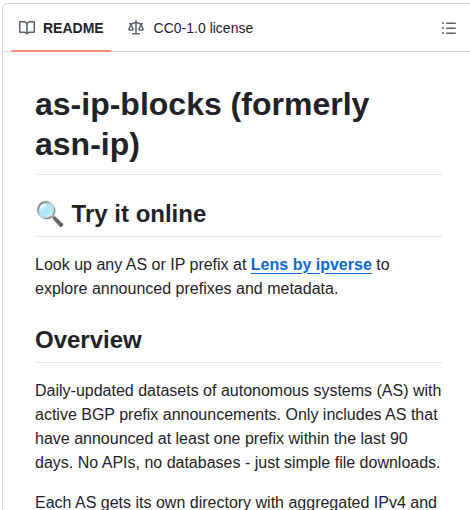Ipverse As Ip Blocks screenshot