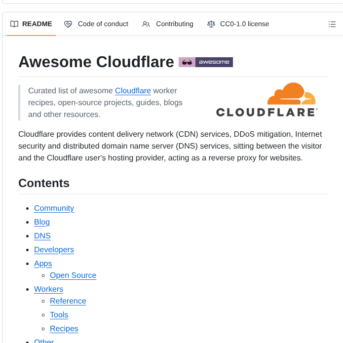 Irazasyed Awesome Cloudflare screenshot