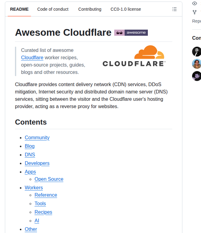 Irazasyed Awesome Cloudflare screenshot