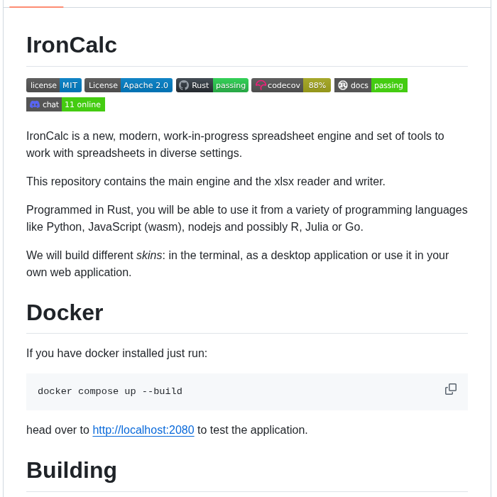 Ironcalc Ironcalc screenshot