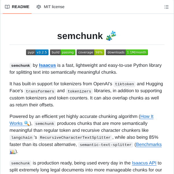 Isaacus Dev Semchunk screenshot