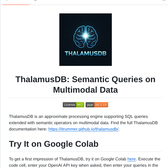 Itrummer Thalamusdb screenshot