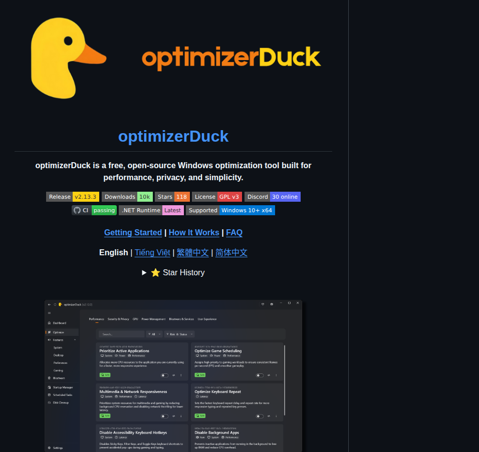 Itsfatduck Optimizerduck screenshot