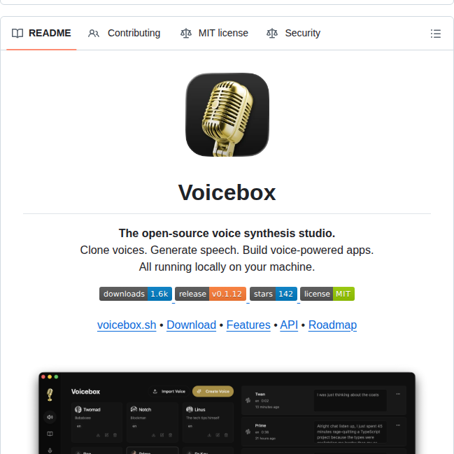 Jamiepine Voicebox screenshot