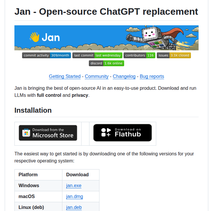 Janhq Jan screenshot